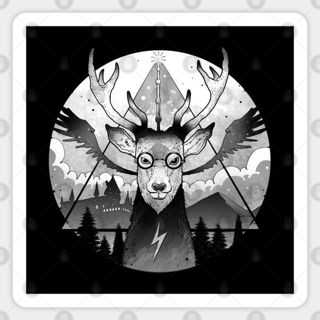 Magical Deer Sticker by Vincent Trinidad Art